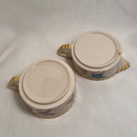 Vintage Stacking Cream and Sugar with Floral Pattern - Picture 9 of 9